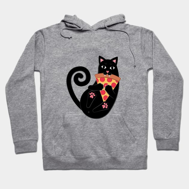 Pepperoni Pizza Cat Hoodie by TinyGinkgo